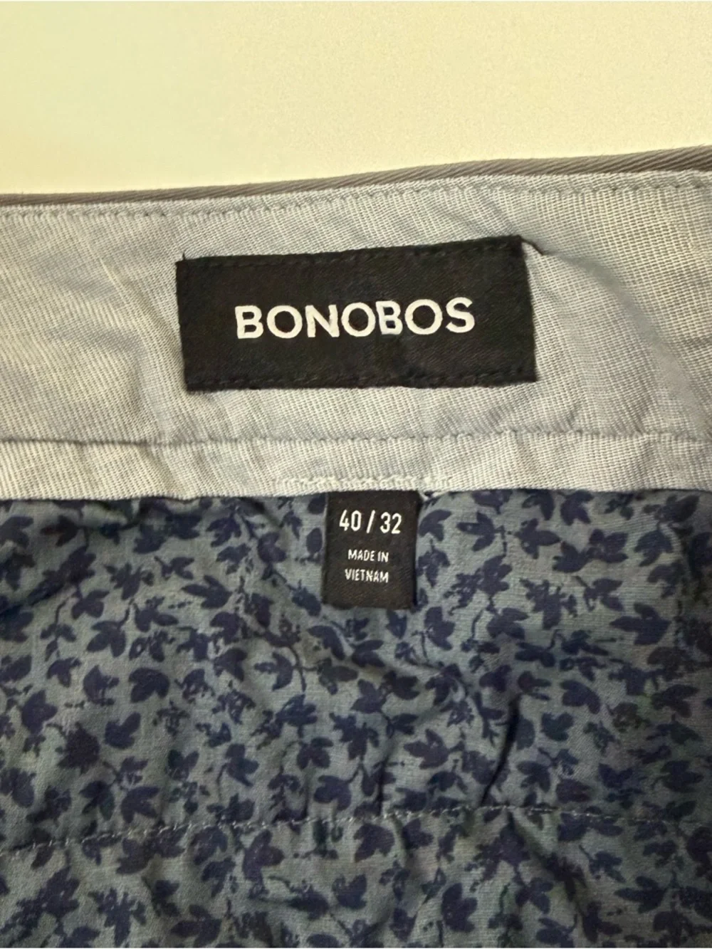 Bonobos Chino Pants Mens 40x32 Gray Slim Cotton Blend NWT